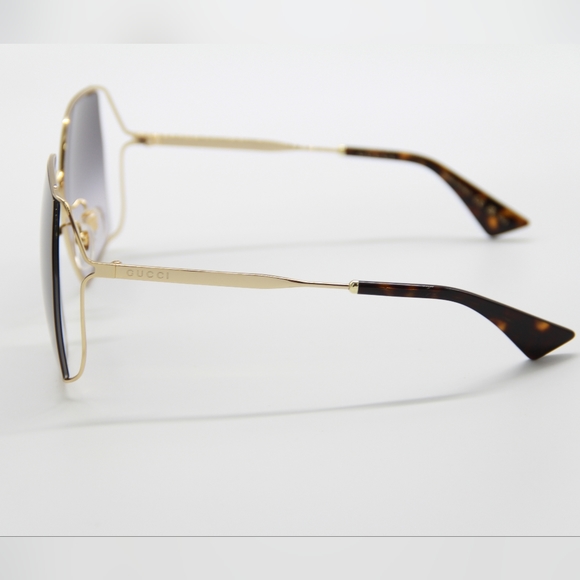 NEW GUCCI GG0817S 006 GOLD HAVANA GRAY SUNGLASSES main image 6
